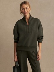 🧡NWT*Varley Davidson Sweat Half Zip Doublesoft Fabric Women’s Size S Olive Marl