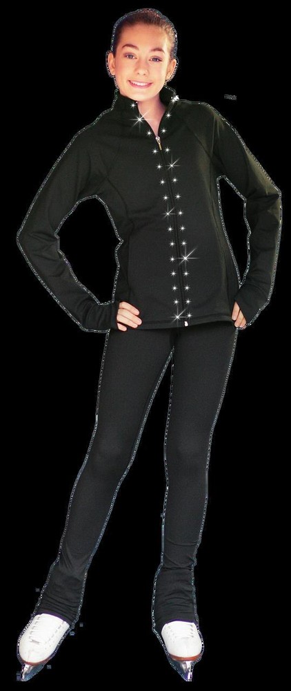 ChloeNoel PS792 3″ Waist Band Black/Color Cuffs Elite Figure Skating Pants & Fr