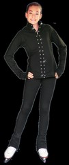 ChloeNoel PS792 3″ Waist Band Black/Color Cuffs Elite Figure Skating Pants & Fr
