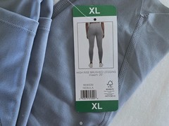 Danskin Ladie’s High Rise Brushed Leggings, No Slip, Side Pockets-XL-Nebula-NWT