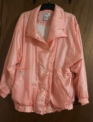 Lavon by Cheerful Corp M Pink Track Suit Jogging Jacket Half Zip/ Full Snap