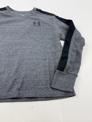 Under Armour Shirt Womens Small Gray Black Long Sleeve Colorblock Athletic Tee