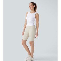 Halara Cloudful Air Ruched Tank Top White Womens Small High Neck Racerback NWT