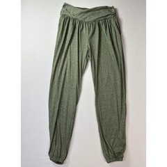 Olive Green Heathered Jersey Knit Joggers Womens Medium Relaxed Fit