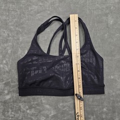 Lululemon Energy Bra Womens 4 Black Strappy Crossback Yoga Manifesto Gym Top