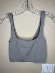 Free People Intimately Seamless Scoop Neck Brami Crop Tank Gray Medium-132