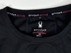 Spyder Active Athletic Top Women L Black Long Sleeve Thumbholes Gym