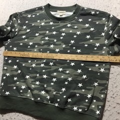 Jak & Rae Sweatshirt Womens M Medium Gray Camouflage White Stars Crew Long Slv