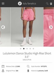 NWT Lululemon Dance Studio High-Rise Short 3.5″ LINED Sakura Pink SAKP Size 4