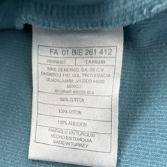 Vintage 2001 Nike Women’s Y2K Aqua 100% Cotton V-Neck Embroidered Script Logo