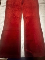 True Religion Classic Velour Straight Leg Pants Red Dahlia S Drawstring
