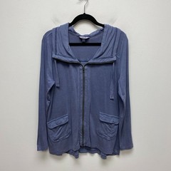 Soma Women Blue Periwinkle Long Sleeve Pockets Stretch Zip Up Activewear Top M