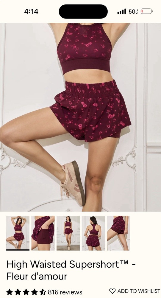 popflex High Waisted Supershort™ – Fleur d’amour size small🎧