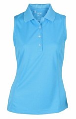 Adidas Women’s Climacool Sleeveless Solid Polo Shirt, Cosmic Blue