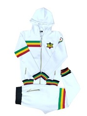 Mens Rasta Tracksuit Multicolour 2 Piece Set Hoodie & Joggers Zip Pants Gym Wear
