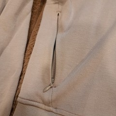 Danskin Shirt Womens XL Oatmeal Heather 1/4 Zip One Zip Pocket Athleisure