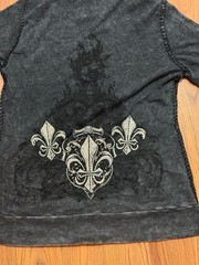 Vocal Hoodie Womens Large Made USA Rhinestone Fleur De Lis Y2K Biker
