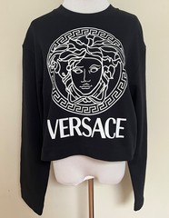 NWT Versace Medusa Tribute Black Logo Graphic Crewneck Sweatshirt 42 US 6 $1150
