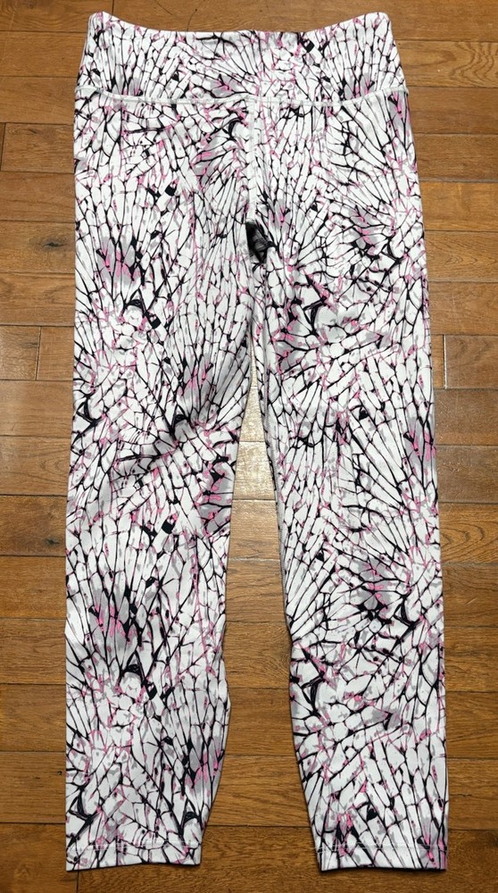 Joy Lab Pink Black Abstract Print High Rise Leggings Women’s Medium Athletic