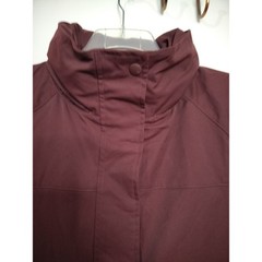 M1165) Champion Woman XL Burgundy Snap Zip Front Crop Coach Windbreaker