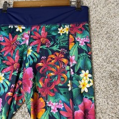 Tommy Bahama Island Active Tropical Floral Leggings Womens L Athletic Yoga Pants