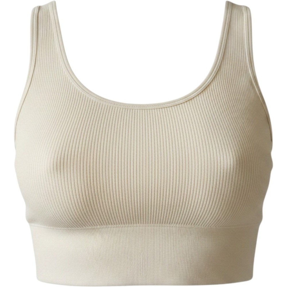Harmony Balance Ribbed Seamless Sports Bra Cream Beige Medium RN63619