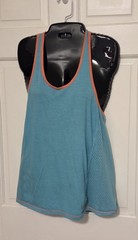 Champion Women’s M Racerback Tank Top Teal Blue Orange Mesh Athletic Gym…