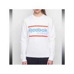 Reebok Classic White Blue Red Logo Crewneck Sweatshirt Fitted Size XS