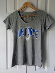 Air Force Under Armour T Shirt Womens Gray USAF Semi Fitted Logo Short Sleeve SM