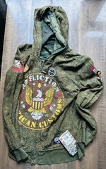 Vintage Womens Affliction Full Zip Reversible? Hoodie Size PAIR Green & Black XS
