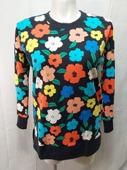 LuLaRoe M Black/Multicolor Floral HANNAH Crew Neck Oversized Sweatshirt#L146