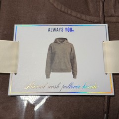 Always You Mineral Wash Pullover Hoodie Brown One Size Fits Most NWT with Case