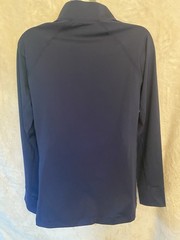 Women’s Navy/Pink Animal Print 1/4 Zip Mock Neck Raglan Stretch Top
