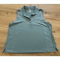 Women’s Calia Pleated Back Polo Shirt Golf Tennis Teal Size XL EUC!