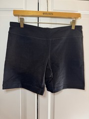 Danskin Now Women’s Black Knit Biker Shorts M Pull On Stretch Elastic Waist