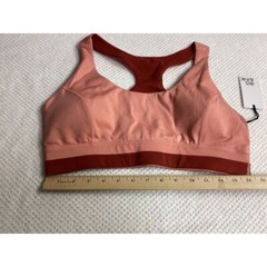 Iris & Ink Coral Mix Sports Bra Athletic Workout Yoga Racerback Medium Support L