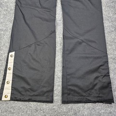 Vintage Nike Women M Black Wide Leg Track Pant Snap Button Cuff Y2K Hip Hop 8-10