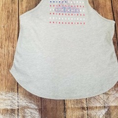 Adidas Tank Americana Flag Womens XS Extra Small Gray Racerback Solid