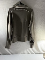 Member’s Mark Women’s Taupe Half Zip Pullover Sweatshirt L Sandwash Mock Neck