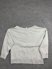 Fabletics Sweatshirt Womens Medium Gray Cropped 3/4 Sleeve Wide Neck Pockets