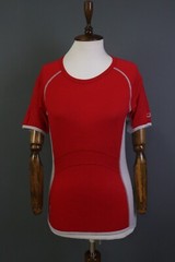 Icebreaker Gt 150 New Zeeland Merino Red Short Sleeve Top Blouse Size M