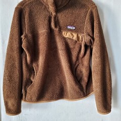 Patagonia Sweatshirt Women’s Medium 1/4 Snap Zip Brown Long Sleeve Fuzy
