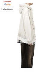 MAYSAINT BEIGE MMY MIHARA HOODIE FUN PAINTED WORN HOODED HOODIE SWEATSHIRT JUMPE
