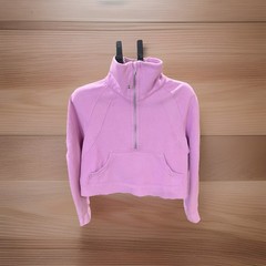 Lululemon Oversized Funnel Neck Scuba Half ZIP Dahlia Mauve Sz XS/S EUC 🔥
