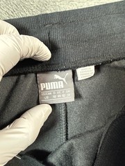 Puma Pants Womens Large Black Velour Joggers Elastic Waist Pockets Athletic