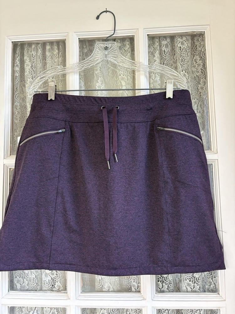 Tangerine Size XL Plum Active Womens Zipper Pocket Drawstring Skort Ex Cond