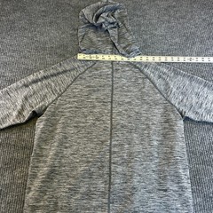 Marc New York Performance Womens Grey Space Dye Pullover Hoodie Thumbholes L