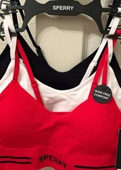 SPERRY 3 Lot Wireless Ribbed Knit Sports Bras Women’s L Red,White, Black Padded
