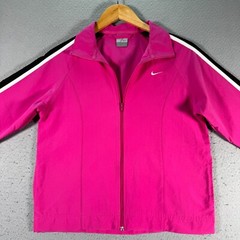 Vintage Nike Windbreaker Jacket Womens XS 0-2 Pink Swoosh Embroider Sportswear