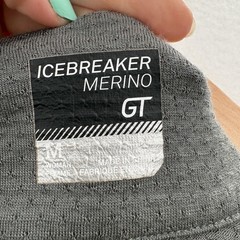 Icebreaker Merino GT Pullover Womens Medium Gray 1/4 Zip Hooded Wool Baselayer
